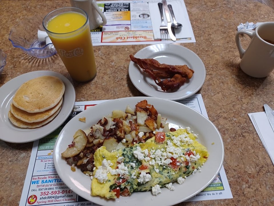 Spinach Omelet with Home Fries