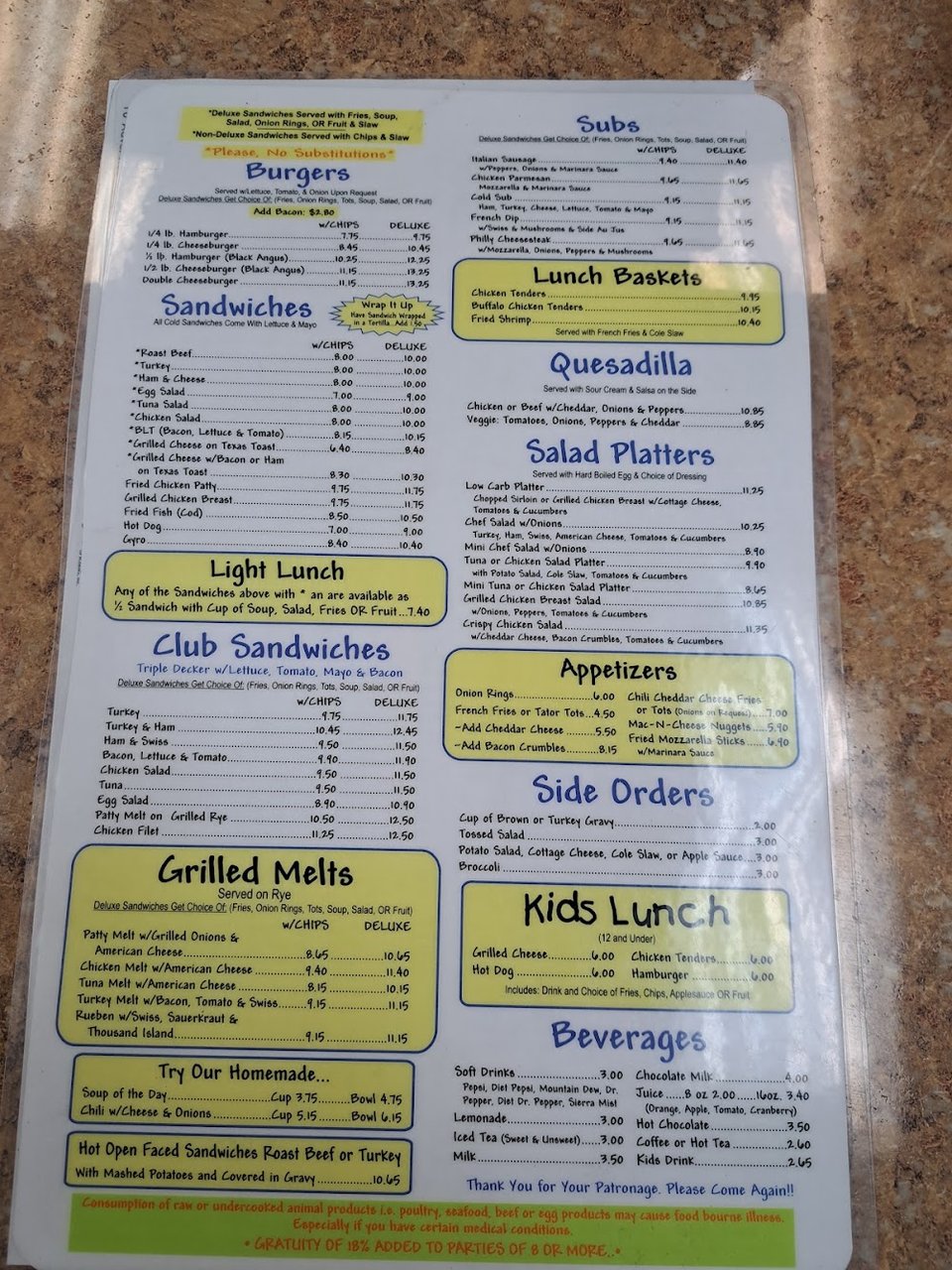 Classic diner breakfast items on a tabletop.